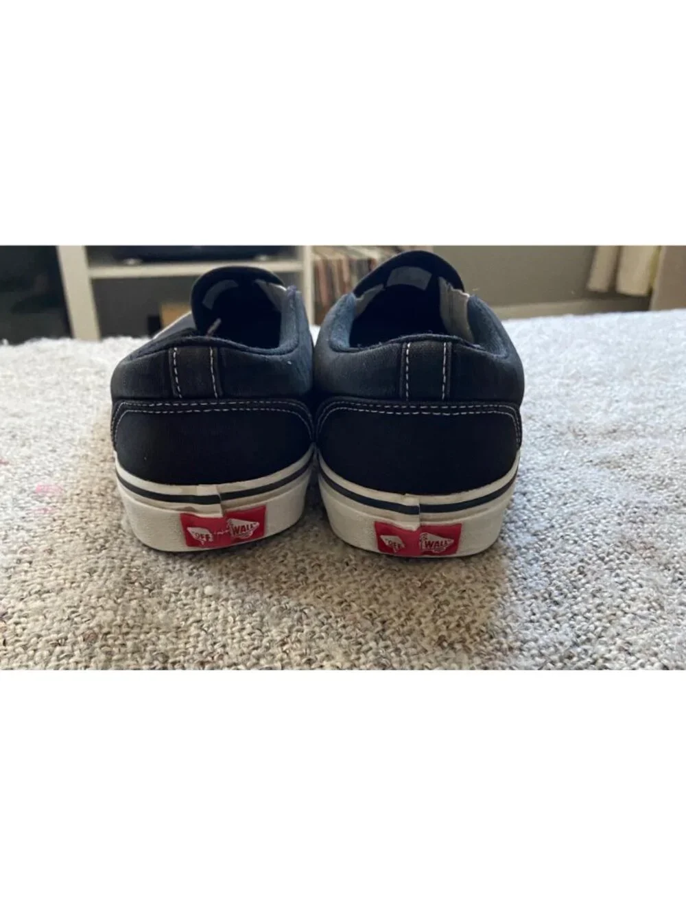 Vans Mens Classic Canvas Slip-On Sneakers Black Size 8 Minimalist Classic Beach